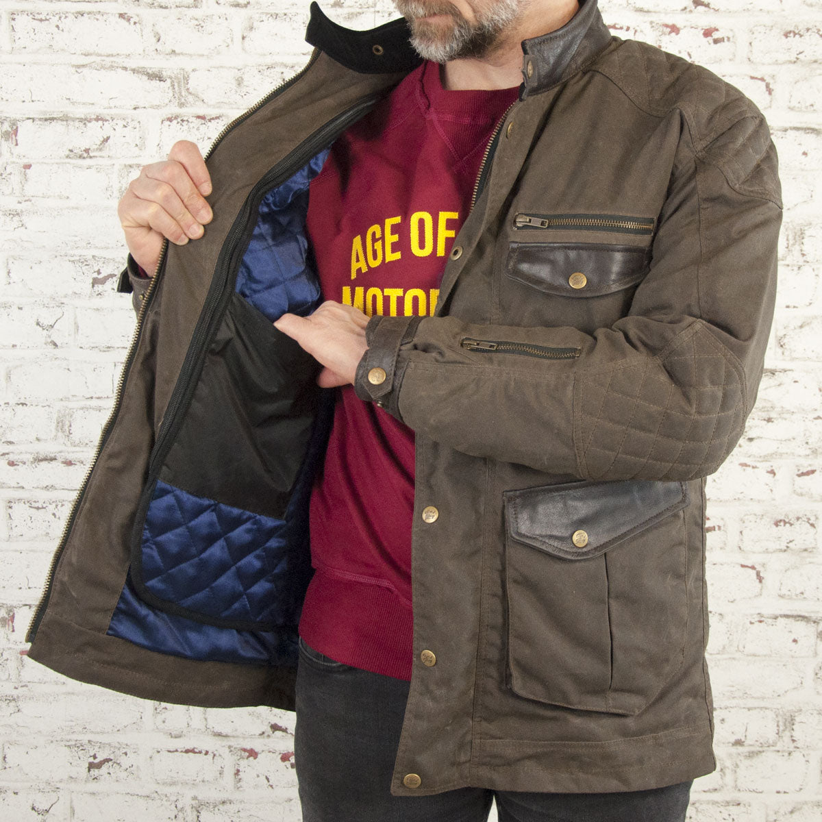 Age of Glory Mission Waxed Cotton Jacket - Brown